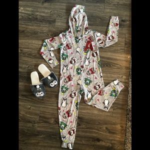 Justice onesie pajama w/ matching slippers